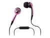 Ifrogz Earpollution Plugz with Mic - Headset ( in-ear ear-bud ) - pink