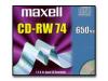 Maxell - CD-RW - 650 MB ( 74min ) - jewel case - storage media