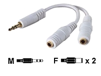 Belkin
F8V234EAWHT-APL
Cable/Y Adap Mini> 2 Minstero Jacks