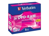 Verbatim
43450
DVD-RAM/4.7GB 3x 5pk