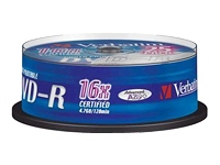 Verbatim
43538
DVD-R/4.7GB 16x AdvAZO Spdl 25pk WidePrt