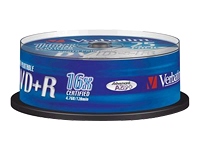 Verbatim
43539
DVD+R/4.7GB 16x AdvAZO Spdl 25pk WidePrt