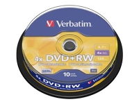 Verbatim
43488
DVD+RW/4.7GB 4xspd Spdl 10pk