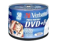 Verbatim
43512
DVD+R/4.7GB 16xspd photo print 50pk