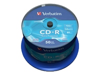 Verbatim
43351
CD-R/700MB 80Min 52x Datalife Spdl 50pk