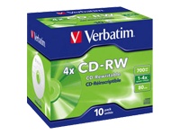 Verbatim
43123
CD-RW/700MB 80Min 4xspd JC 10pk