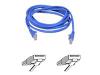Belkin - Patch cable - RJ-45 (M) - RJ-45 (M) - 0.5 m - STP - ( CAT 5e ) - booted - blue (pack of 50 )