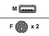 HP - Keyboard / mouse adapter - 6 pin PS/2 (F) - 4 PIN USB Type A (M)