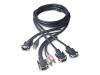 Belkin OmniView - Video / USB / audio cable - 4 PIN USB Type A, HD-15, mini-phone stereo 3.5 mm  (M) - HD-15 - 1.83 m - thumbscrews - grey