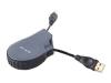 Belkin Retractable USB 2.0 Cable - USB cable - 4 PIN USB Type A (M) - 4 PIN USB Type B (M) - 90 cm ( USB / Hi-Speed USB ) - retractable, molded - grey