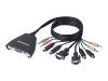 Belkin 2-Port KVM Switch with Audio Support and Built-In Cabling - KVM / audio switch - PS/2 - 2 ports - 1 local user