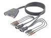 Belkin 2-Port KVM Switch with Audio Support and Built-In Cabling - KVM / audio switch - USB - 2 ports - 1 local user