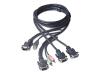 Belkin OmniView - Video / USB / audio cable - HD-15 - 4 PIN USB Type A, HD-15, mini-phone stereo 3.5 mm  (M) - 3.05 m - thumbscrews - grey