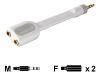 Belkin - Audio splitter - mini-phone stereo 3.5 mm  (M) - mini-phone stereo 3.5 mm  (F) - white