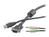 Belkin OmniView - Video / USB / audio cable kit - 4 PIN USB Type A, HD-15, mini-phone stereo 3.5 mm  (M) - 4 PIN USB Type A, HD-15, mini-phone stereo 3.5 mm  (M) - 3 m - grey