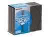 Sony 10CDSL - Storage CD slim jewel case - capacity: 1 CD, 1 DVD - black, transparent (pack of 10 )