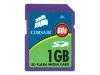 Corsair - Flash memory card - 1 GB - 60x - SD Memory Card