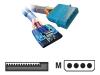 Akasa - Power adapter - 15 pin SATA power - 4 PIN internal power (M) - 20 cm - UV-blue
