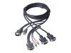 Belkin OmniView - Video / USB / audio cable - HD-15 - 4 PIN USB Type A, HD-15, mini-phone stereo 3.5 mm  (M) - 1.8 m - thumbscrews - grey