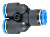 Alphacool Plugin Y-connector for 10mm hoses - Liquid cooling system connecting adapter