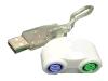 SDM - Keyboard / mouse adapter - 6 pin PS/2 (F) - 4 PIN USB Type A (M)