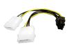 Akasa AK-CB4-6 - Power adapter - 4 PIN internal power - 6 pin PCI Express power - 20 cm