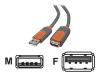 Belkin PRO Series USB Extension Cable - USB extender - 4 PIN USB Type A (M) - 4 PIN USB Type A (F) - 1.8 m - molded (pack of 2 )