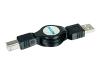 Philips PCGear SWR1200 - USB cable - 4 PIN USB Type A (M) - 4 PIN USB Type B (M) - 1 m - retractable, molded - black