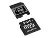 Kingston - Flash memory card ( SD adapter included ) - 1 GB - miniSD