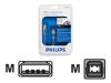 Philips SWU1521 - Data cable - USB - 4 PIN USB Type B (M) - 4 PIN USB Type A (M) - 3 m - shielded - clear