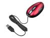Targus USB 3-Button Laser Notebook Mouse - Mouse - laser - 3 button(s) - wired - USB - black, red