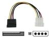 Digiconnect - Power adapter - 4 PIN internal power (M) - 15 pin SATA power - 10 cm