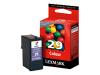 Lexmark Cartridge No. 29 - Print cartridge - 1 x colour (cyan, magenta, yellow) - LRP