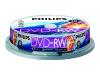 Philips DN4S4B10F - 10 x DVD-RW - 4.7 GB ( 120min ) 1x - 4x - spindle - storage media
