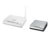 ZyXEL PLA-450 - Radio access point - HomePlug AV (HPAV) - 802.11 Super G   - with ZyXEL PLA-400 Powerline Ethernet Adapter