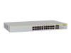 Allied Telesis AT 8000GS/24 - Switch - 24 ports - EN, Fast EN, Gigabit EN - 10Base-T, 100Base-TX, 1000Base-T + 4 x shared SFP (empty) - 1U   - stackable