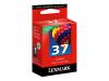 Lexmark Cartridge No. 37 - Print cartridge - 1 x colour (cyan, magenta, yellow) - 150 pages - LRP