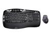 Logitech Cordless Desktop Wave Pro - Keyboard - wireless - 2.4 GHz - ergonomic - mouse - USB wireless receiver