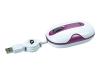 Conceptronic Lounge CLLMTRAVPI Stylish Travel Mouse - Mouse - optical - 3 button(s) - wired - USB - pink
