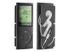 DLO Jam Jacket with Earphone Management - Case for digital player - silicone - black - iPod nano (4G)