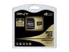 PNY - Flash memory card ( microSDHC to SD adapter included ) - 4 GB - microSDHC