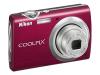 Nikon Coolpix S230 - Digital camera - compact - 10.0 Mpix - optical zoom: 3 x - supported memory: SD, SDHC - red