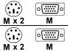 IC Intracom - Keyboard / video / mouse (KVM) cable - 6 pin PS/2, HD-15 (M) - 6 pin PS/2, HD-15 (M) - 1.8 m