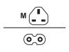 V7 - Power cable - BS 1363 (M) - IEC 320 EN 60320 C8 - 2 m - black